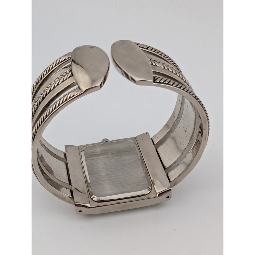 Premier Designs‎ Watch Women 31mm Case Silver Bangle Hinge Band- New Battery
